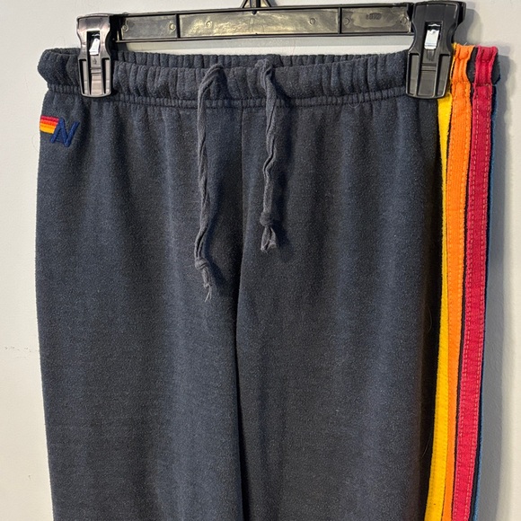 Aviator Nation 5 STRIPE SWEATPANTS - CHARCOAL Medium Women’s - Picture 3 of 7